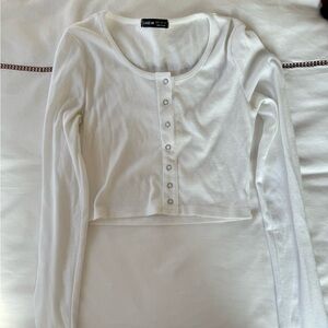 White shein crop top